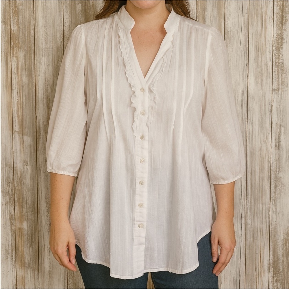 Odille White Ruffle Blouse